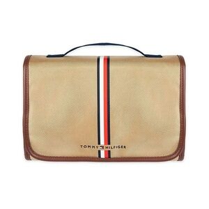 New - Tommy Hilfiger Men's Hanging Travel Kit and Toiletry Organizer in Khaki